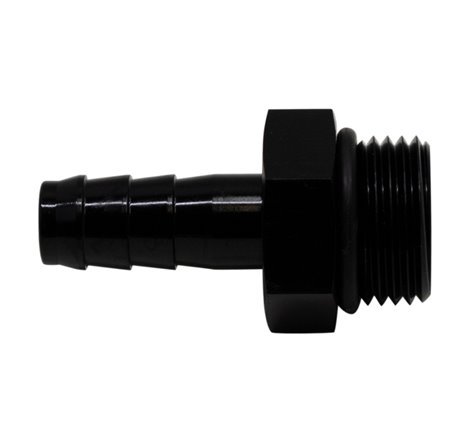 DeatschWerks 8AN ORB Male to 3/8in Male Triple Barb Fitting (Incl O-Ring) - Anodized Matte Black
