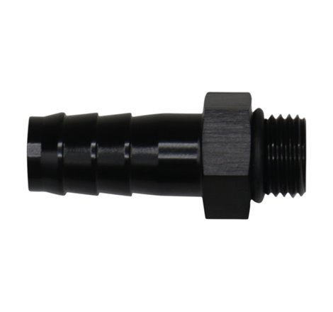 DeatschWerks 6AN ORB Male to 1/2in Male Triple Barb Fitting (Incl O-Ring) - Anodized Matte Black