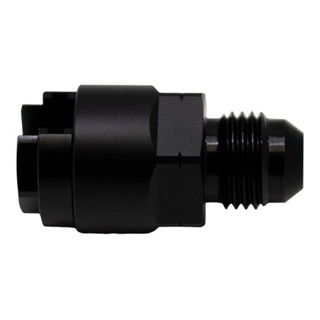 DeatschWerks 6AN Male Flare to 1/4in Female EFI Quick Connect Adapter - Anodized Matte Black