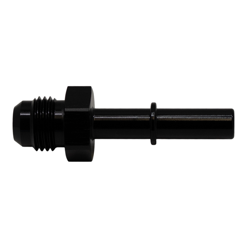 DeatschWerks 6AN Male Flare to 5/16in Male EFI Quick Connect Adapter - Anodized Matte Black