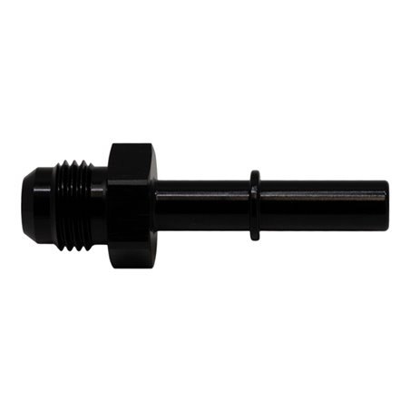DeatschWerks 6AN Male Flare to 5/16in Male EFI Quick Connect Adapter - Anodized Matte Black