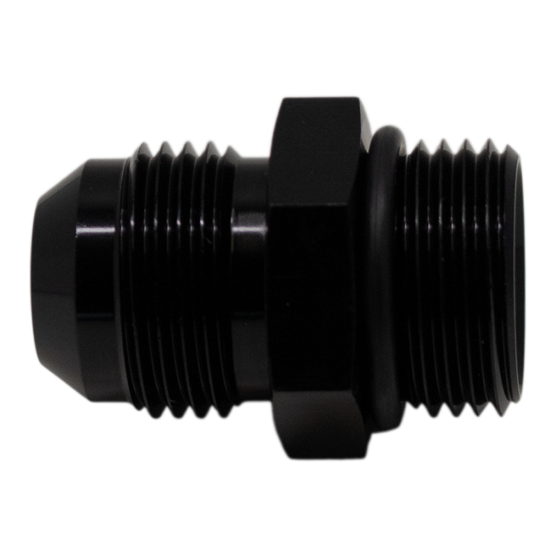 DeatschWerks 10AN ORB Male to 10 AN Male Flare Adapter (Incl O-Ring) - Anodized Matte Black