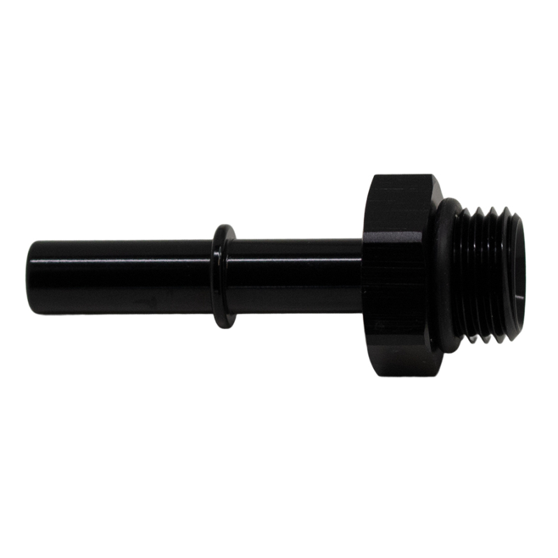 DeatschWerks 6AN ORB Male to 5/16in Male EFI Quick Connect Adapter - Anodized Matte Black