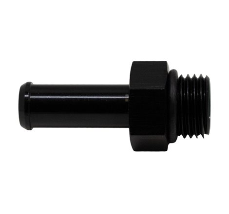 DeatschWerks 6AN ORB Male to 3/8in Male Barb Fitting (Incl O-Ring) - Anodized Matte Black