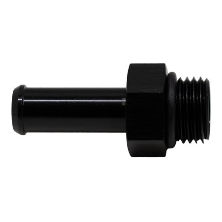 DeatschWerks 6AN ORB Male to 3/8in Male Barb Fitting (Incl O-Ring) - Anodized Matte Black