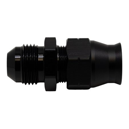DeatschWerks 8AN Male Flare to 1/2in Hardline Compression Adapter - Anodized Matte Black