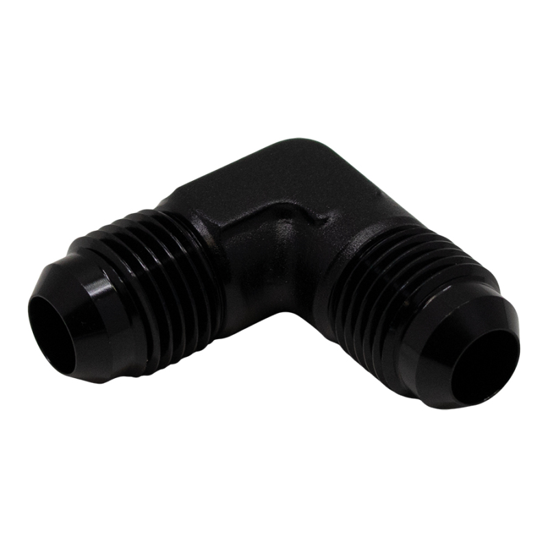 DeatschWerks 6AN Male Flare to 6AN Male Flare 90-Degree Fitting - Anodized Matte Black