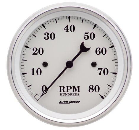 AutoMeter Gauge Tachometer 3-3/8in. 8K RPM In-Dash Old Tyme White
