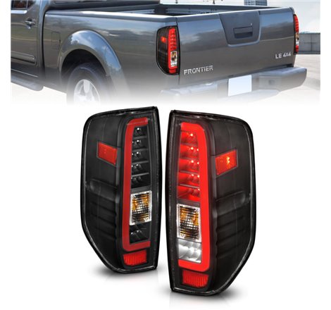ANZO 2005-2021 Nissan Frontier LED Taillights Black Housing/Clear Lens