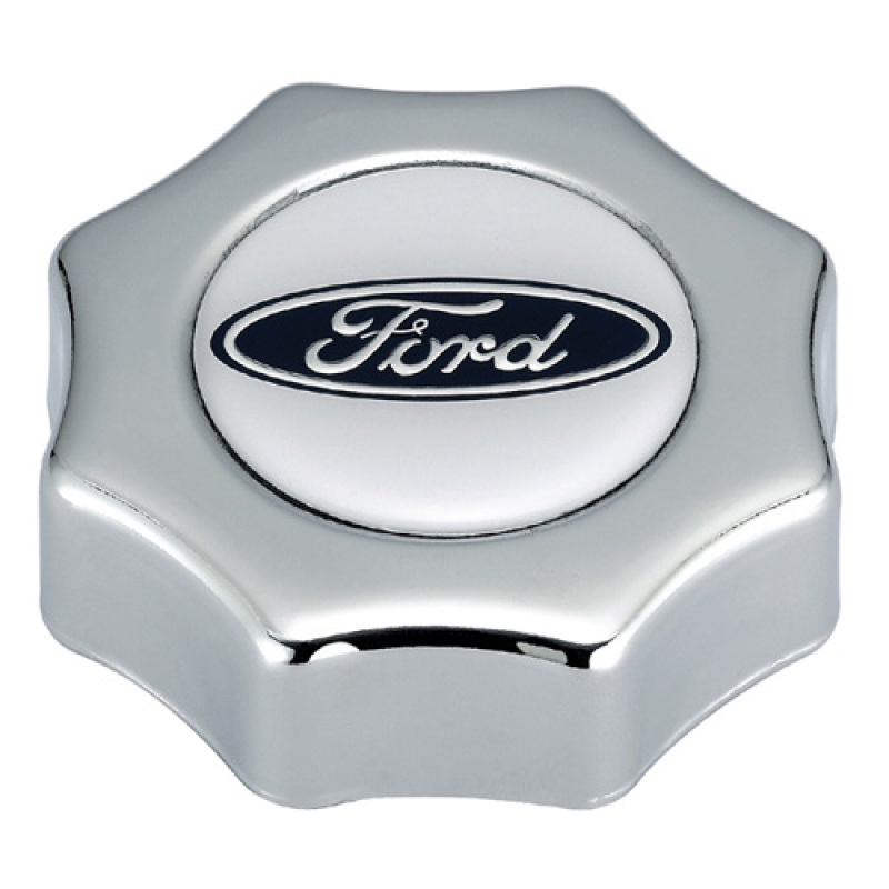 Ford Racing Ford Oval Logo Screw In Type Oil Fill Cap - Chrome Finish