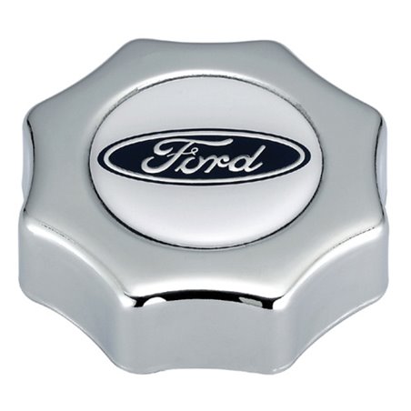 Ford Racing Ford Oval Logo Screw In Type Oil Fill Cap - Chrome Finish