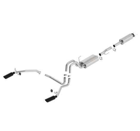 Borla 11-14 Ford F-150 5.0L Stainless Steel S-Type Catback Exhaust - 4in Tips Single Split Rear Exit