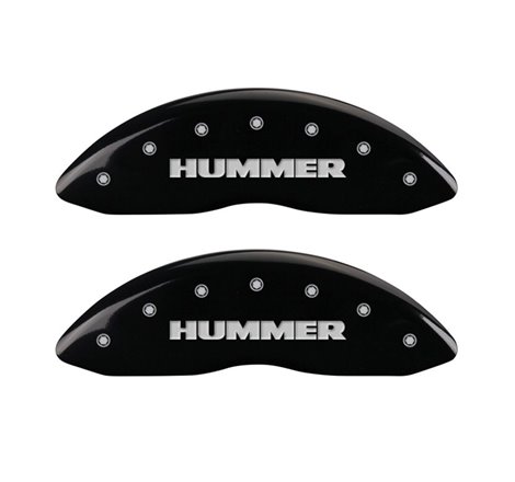 MGP 4 Caliper Covers Engraved Front & Rear Hummer Black finish silver ch
