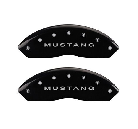 MGP 4 Caliper Covers Engraved Front Mustang Engraved Rear S197/Bar & Pony Black finish silver ch