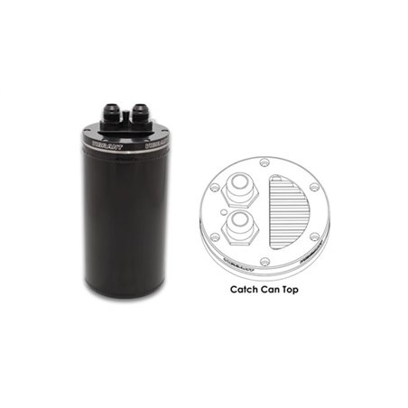 Vibrant 4in OD Universal Catch Can 2.0 w/ Integrated Filter Aluminum - Anodized Black