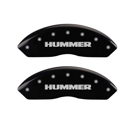 MGP 4 Caliper Covers Engraved Front & Rear Hummer Black finish silver ch