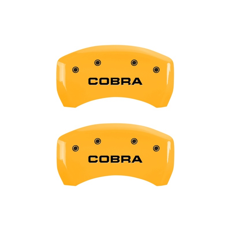 MGP Rear set 2 Caliper Covers Engraved Rear Cobra Yellow finish black ch