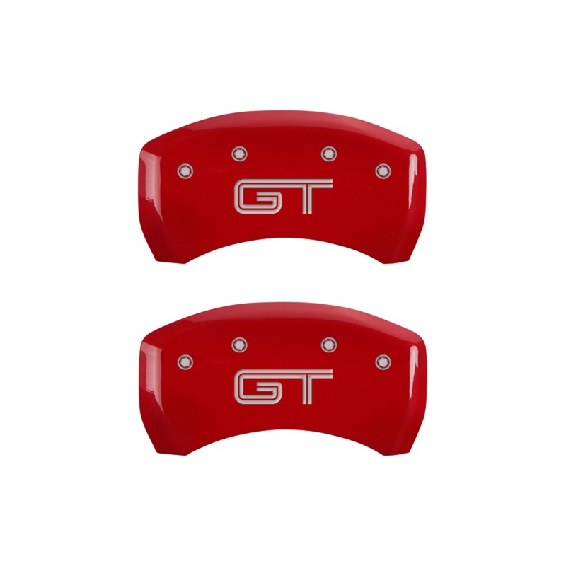 MGP Rear set 2 Caliper Covers Engraved Rear S197/GT Red finish silver ch