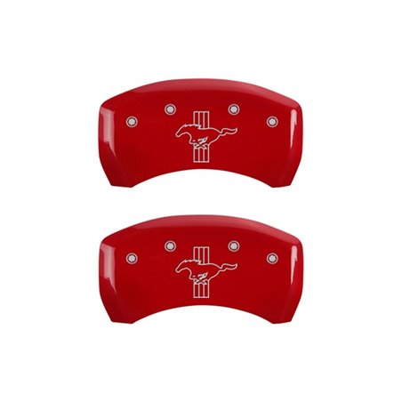 MGP Rear set 2 Caliper Covers Engraved Rear 2015/Bar & Pony Red finish silver ch