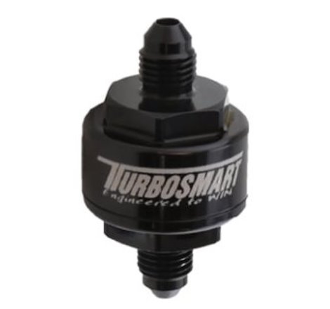 Turbosmart Billet Turbo Oil Feed Filter w/ 44 Micron Pleated Disc AN-3 Male Inlet - Black