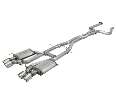 aFe MACHForce XP 3in 304 SS Cat-Back Dual Mode Exhaust w/ Polished Tips 16-17 Cadillac ATS-V V6-3.6L