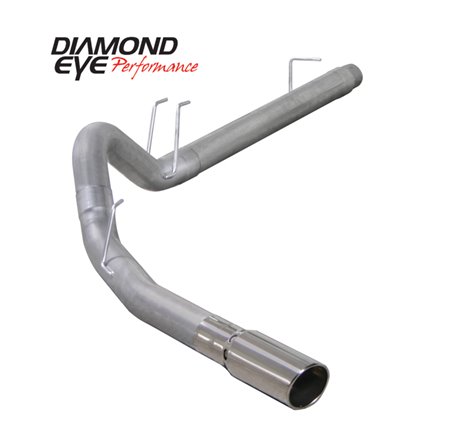 Diamond Eye KIT 4in DPF-BACK SGL AL 08-09 6 4L F250/F350 PCKGD BX46X14X14OD EL-PL 44inX13 5inX13 5in