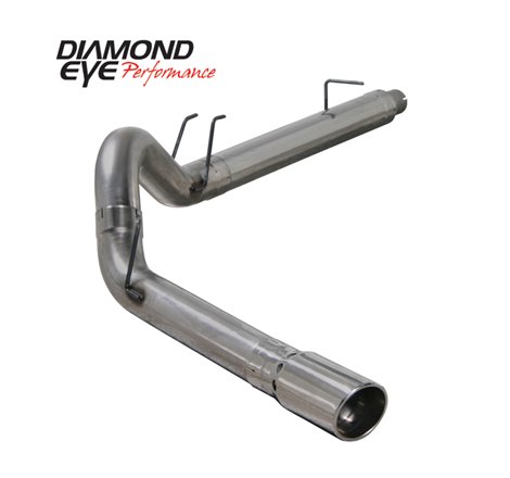 Diamond Eye KIT 5in DPF-BACK SGL SS 08-09 6 4L F250-F350 PCKGD BX46X14X14OD EL-PL