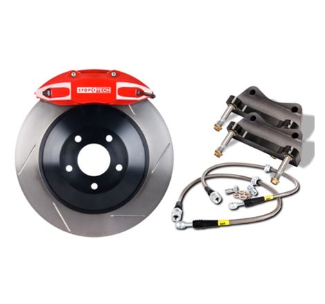 StopTech 84-89 Porsche 911 Level 1 Street Rear BBK w/ Red ST42 Calipers 290X24 Slotted Rotors