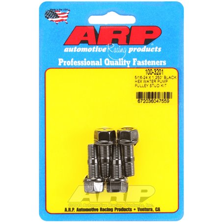 ARP 5/16-24 X 1.250 Black Hex Water Pump Pulley Stud Kit