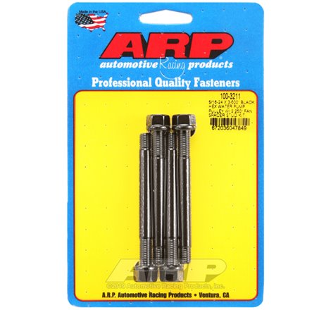 ARP 5/16-24 X 3.500 Black Hex Water Pump Pulley w/ 2.250in Fan Spacer Stud Kit