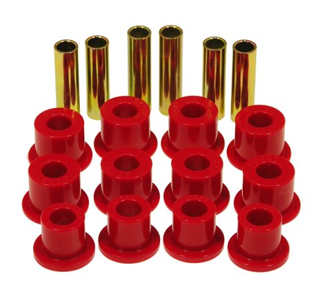 Prothane 74-77 Jeep Cherokee Front Spring & Shackle Bushings (w/ 1.25in OD Main Eye) - Red