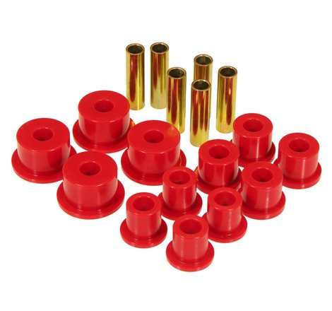 Prothane 74-91 Jeep Cherokee Front Spring & Shackle Bushings (w/ 2in OD Main Eye) - Red