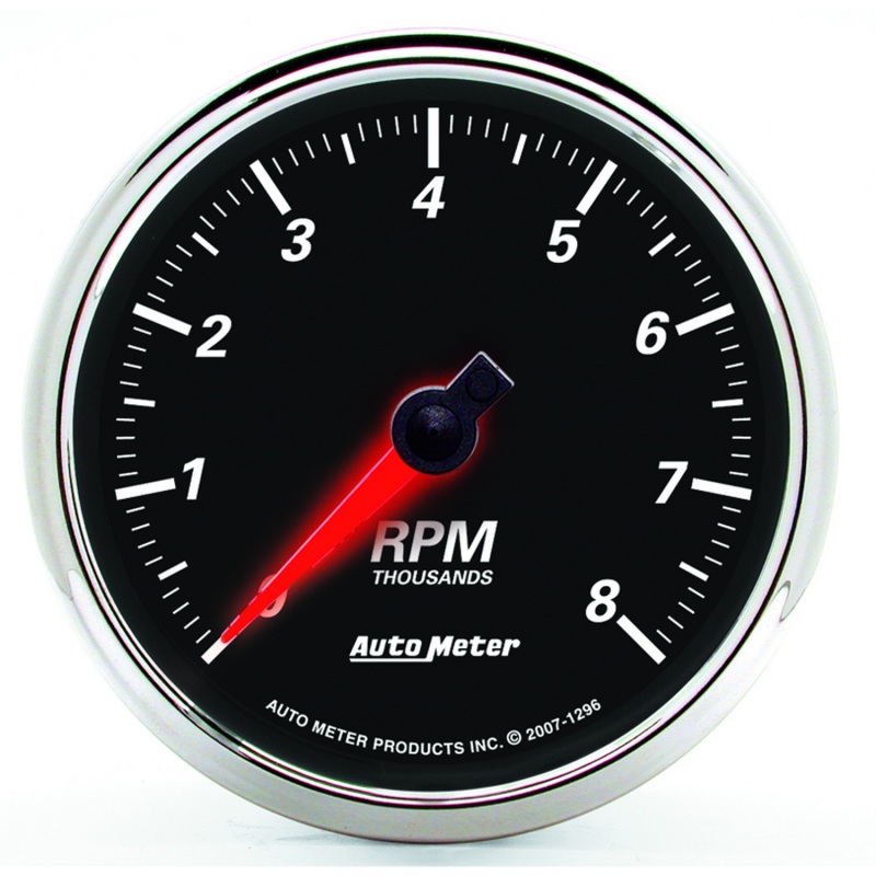 Autometer Designer Black II 3 3/8in 8000 RPM In-Dash Tachometer