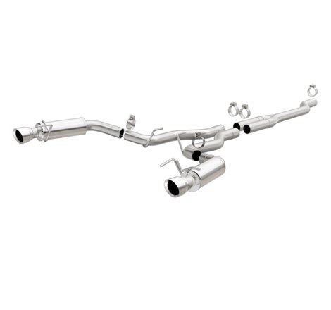 MagnaFlow Cat Back, SS, 2.5in, Competition, Dual Split Polish 4.5in Tips 2015 Ford Mustang Ecoboost