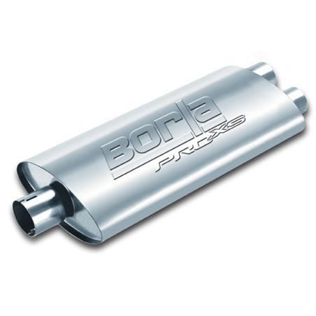 Borla Universal Center/Dual Oval 2.5in In/Dual 2.5in Out 19in x 4in x 9.5in Notched PRO-XS Muffler