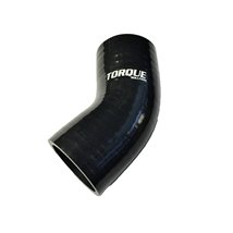 Torque Solution 45 Degree Silicone Elbow: 3 inch Black Universal