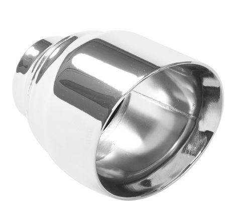 MagnaFlow Tip Stainless Double Wall Round Single Outlet Polished 4.5in DIA 2.5in Inlet 5.75in Length