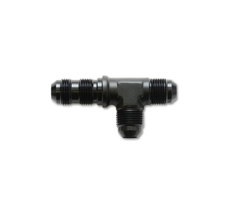 Vibrant -3AN Bulkhead Adapter Tee on Run Fittings - Anodized Black Only