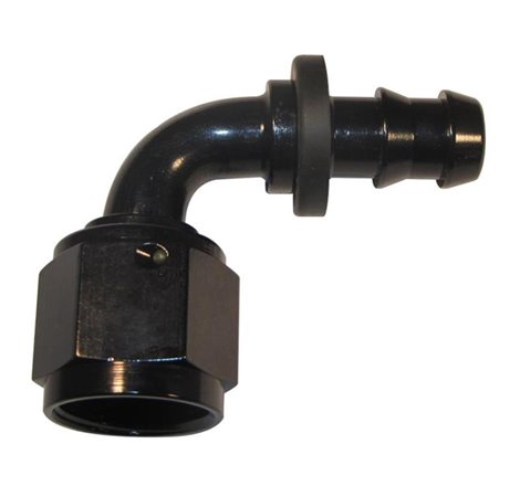 Fragola -10AN Nut x -8AN 90 Degree Push-Lite Hose End For Fuel Cell Conversion - Black