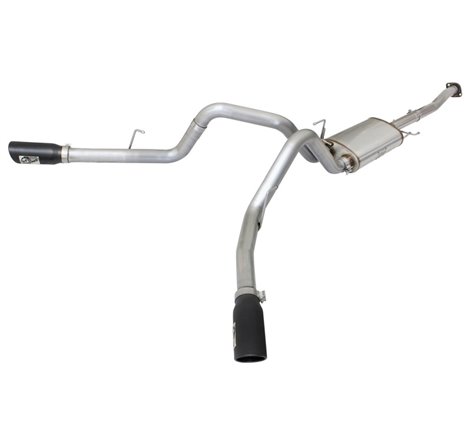 aFe MACHForce XP Exhaust 3in SS Dual Side Exit CB w/ Black Tips 15 Ford F150 Ecoboost V6-2.7L/3.5L