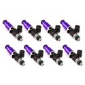 Injector Dynamics 1700cc Injectors - 60mm Length - 14mm Purple Top - 14mm Lower O-Ring (Set of 8)