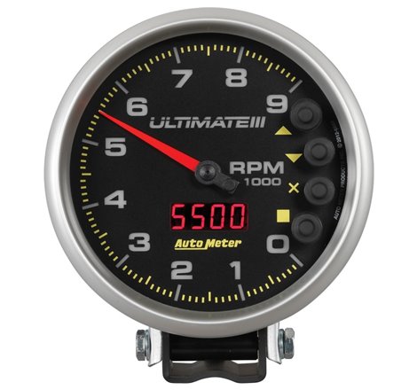 Autometer 5 inch Ultimate III Playback Tachometer 9000 RPM - Black