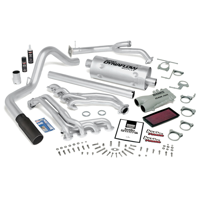 Banks Power 89-93 Ford 460 Std Cab Auto PowerPack System - SS Single Exhaust w/ Black Tip