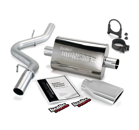 Banks Power 97-99 Jeep 2.5/4.0L Wrangler Slip Fit Cat Monster Exh Sys - SS Single Exh w/ Chrome Tip