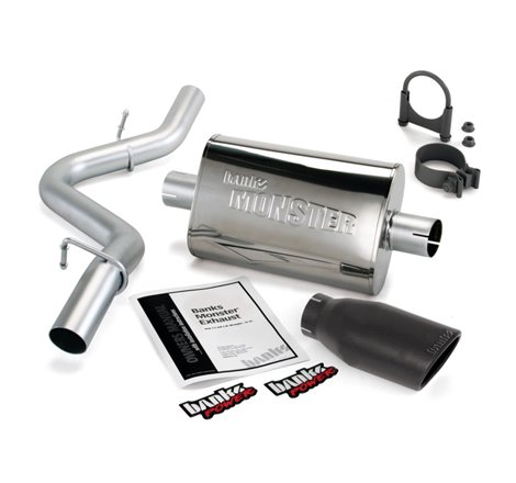 Banks Power 97-99 Jeep 2.5/4.0L Wrangler Slip Fit Cat Monster Exh Sys - SS Single Exh w/ Blk Tip