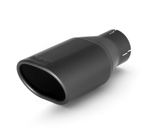 Banks Power Tailpipe Tip Kit - SS Obround Angle Cut - Black - 2.5in Tube 3.13in X 3.75in X 11in