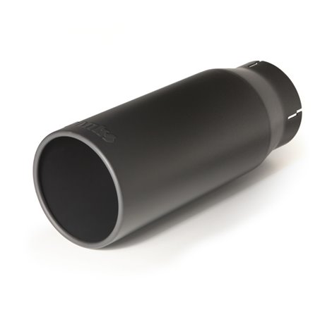 Banks Power Tailpipe Tip Kit - SS Round Straight Cut - Black - 4in Tube - 5in X 12.5in