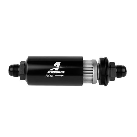 Aeromotive In-Line Filter - (AN-10) 100 Micron Stainless Steel Element Black Anodize Finish