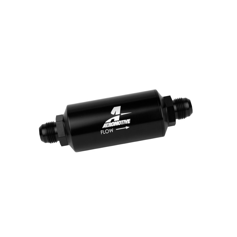 Aeromotive In-Line Filter - AN -10 size Male - 10 Micron Microglass Element - Bright-Dip Black