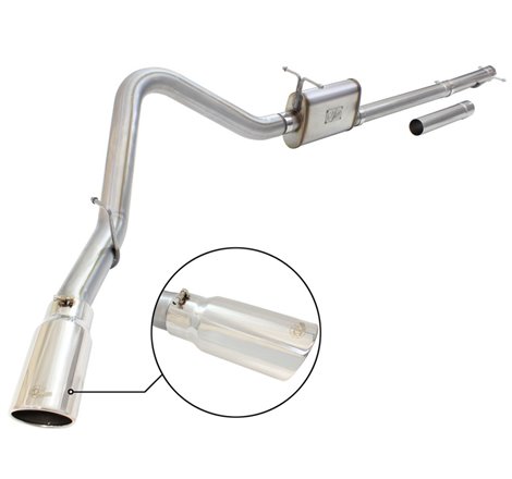 aFe MACHForce XP Exhaust 3in-3.5in SS Single Side Ext CB w/ Polish Tip 99-04 Ford F-250 V8 5.4L/6.8L